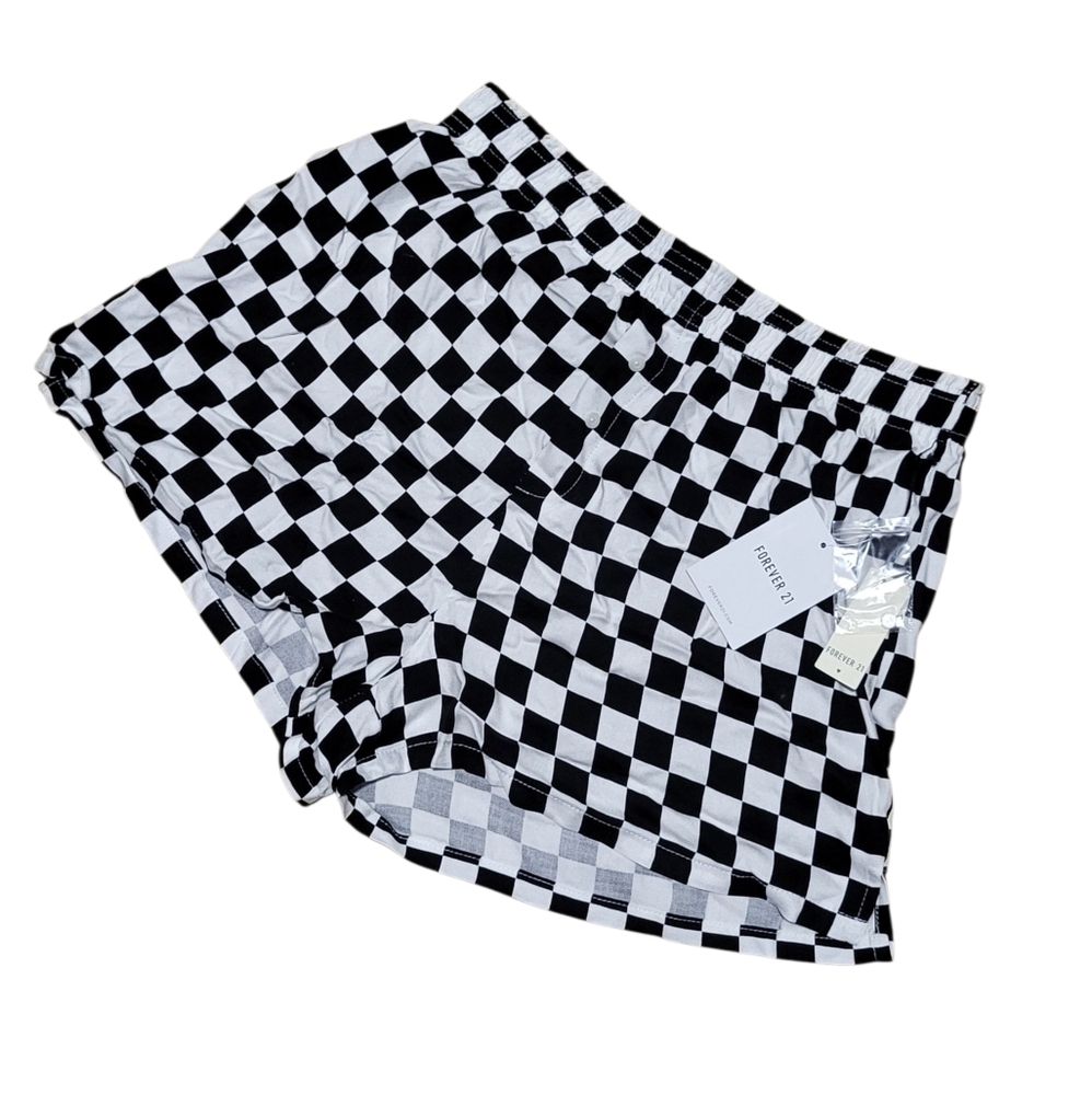 F21 Checkered Sleep Shorts NWT M